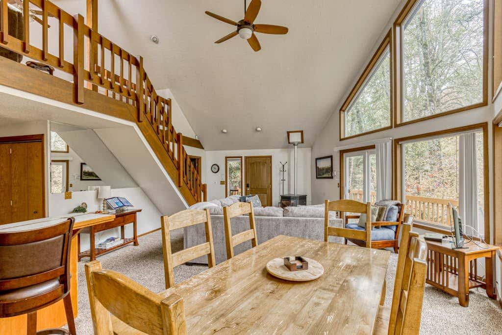 Expansive Wooded Home with a Brook, Firepit, Private Hot Tub and Shared Pool