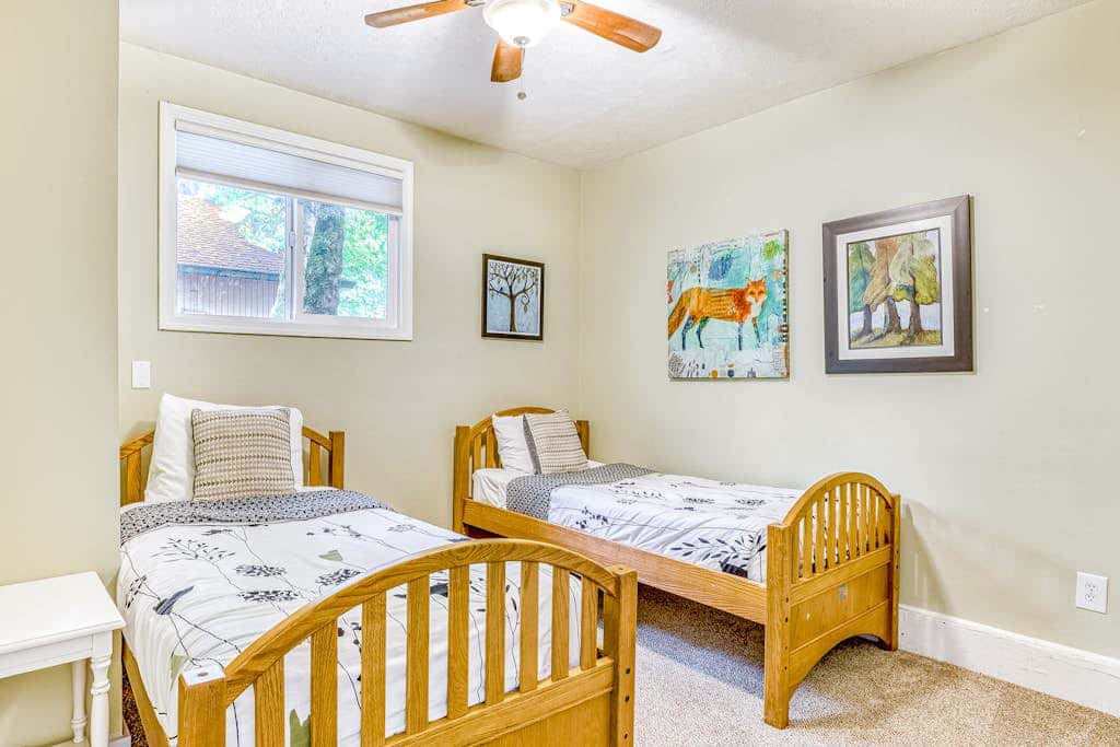 Expansive Wooded Home with a Brook, Firepit, Private Hot Tub and Shared Pool