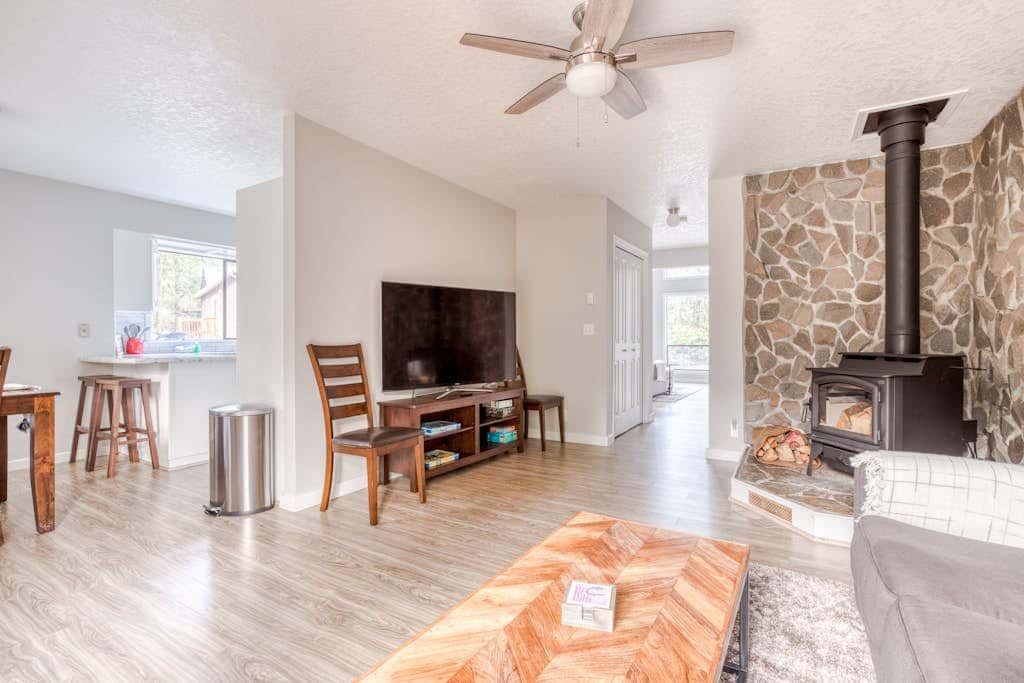 Spacious Mountain Home with Decks, Firepit, Grill, Wood Stove, W&D, & Free WiFi