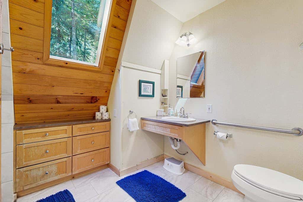 Dog-friendly, A-frame cabin with private hot tub - tranquil setting near skiing