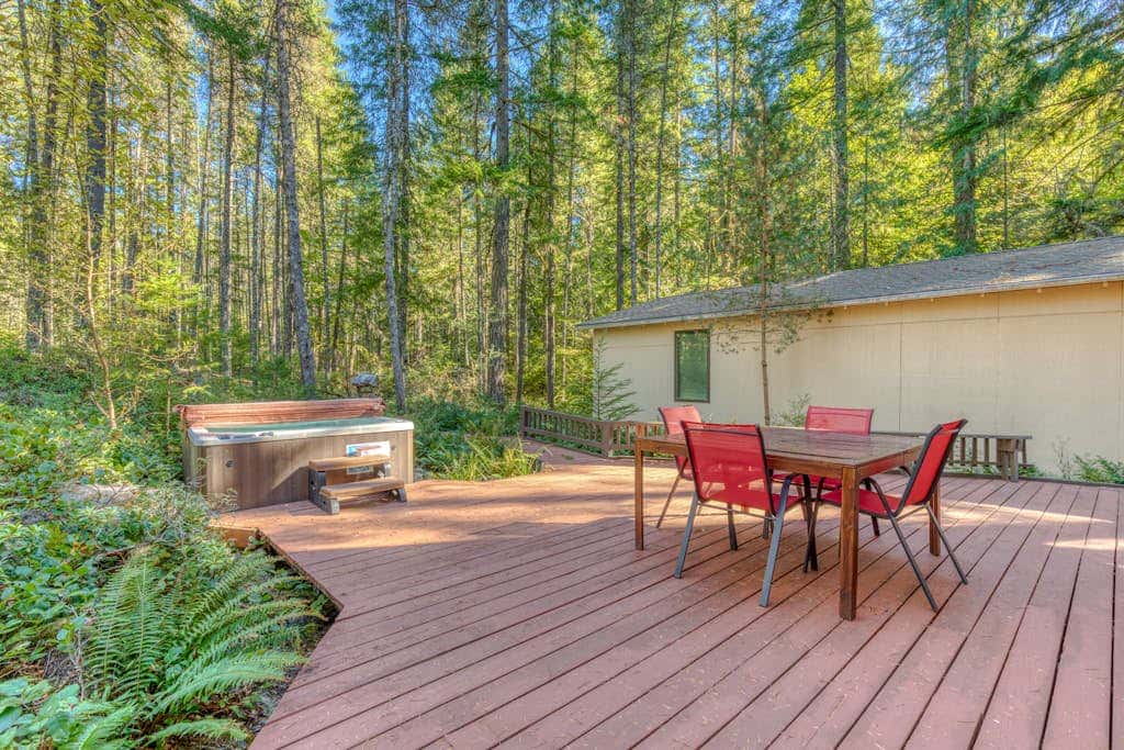 Dog-friendly, A-frame cabin with private hot tub - tranquil setting near skiing