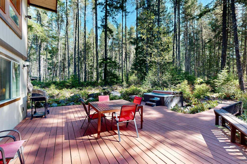 Dog-friendly, A-frame cabin with private hot tub - tranquil setting near skiing