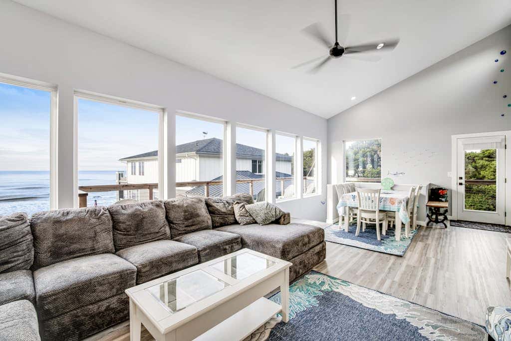 Oceanfront home with hot tub, private beach access & ocean views - dog-friendly