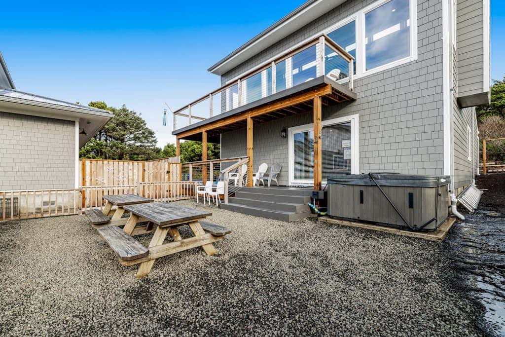 Oceanfront home with hot tub, private beach access & ocean views - dog-friendly