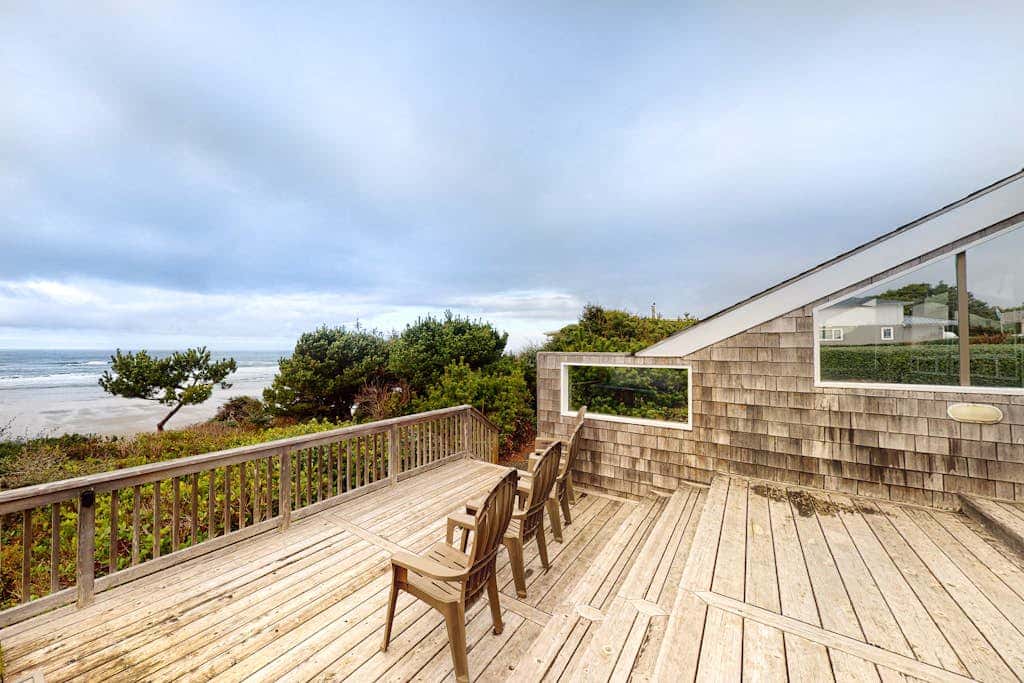 Oceanfront Home with Private Hot Tub, Ocean Views, Fireplace & Beach Access Path