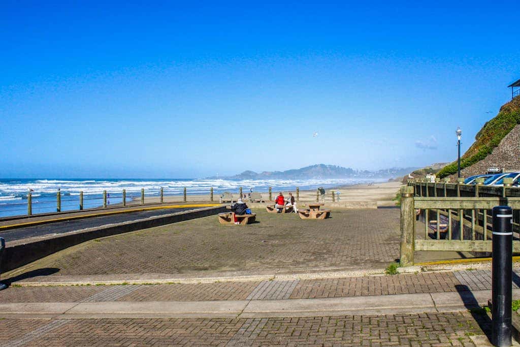 Modern oceanfront studio condo on Nye Beach with seasonal pool