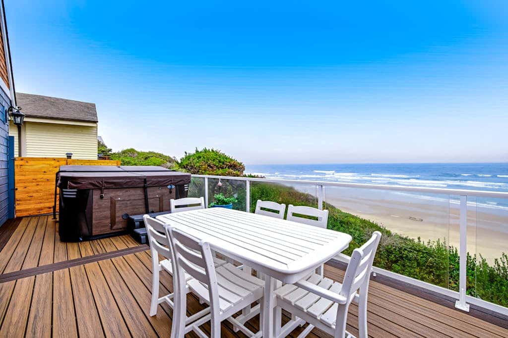Oceanfront Home with Private Hot Tub, Deck Grill & Uninterrupted Pacific Views