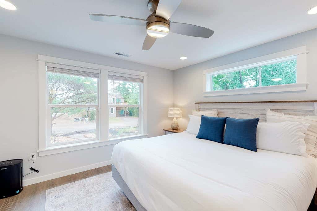 Brand-new home with hot tub, deck, fast WiFi, central AC, & great location