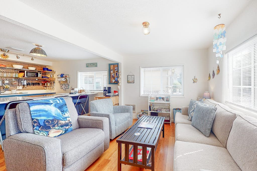Dog-friendly home with two full kitchens & a gas grill - walk to the ocean