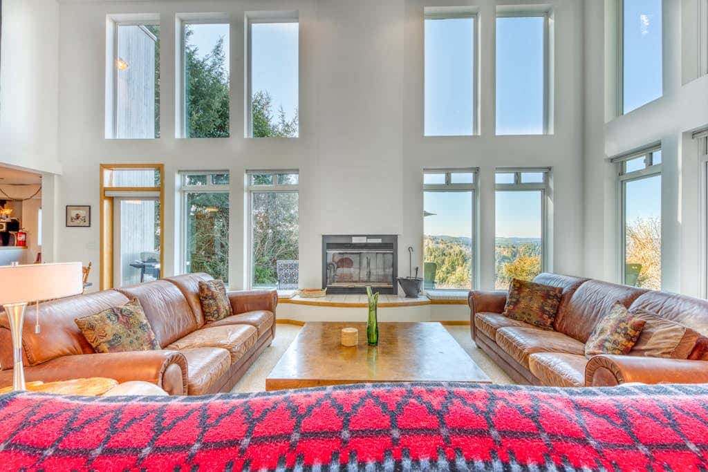 Mid-century home with floor-to-ceiling windows & great views