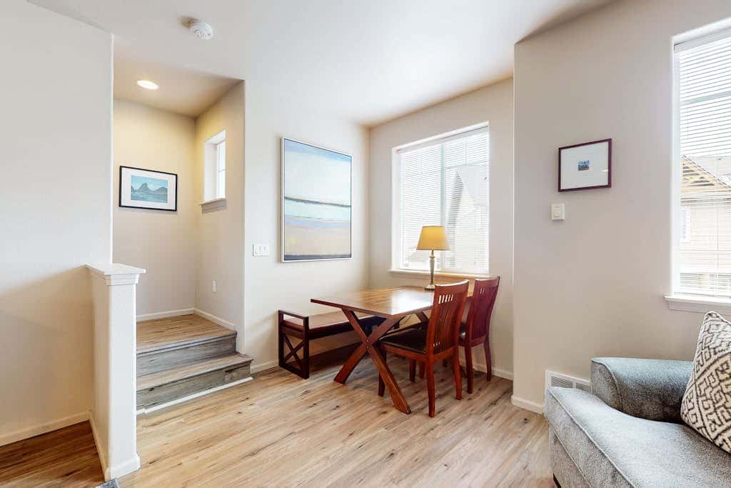 Dog-friendly condo with river views, private W&D, full kitchen, & great location