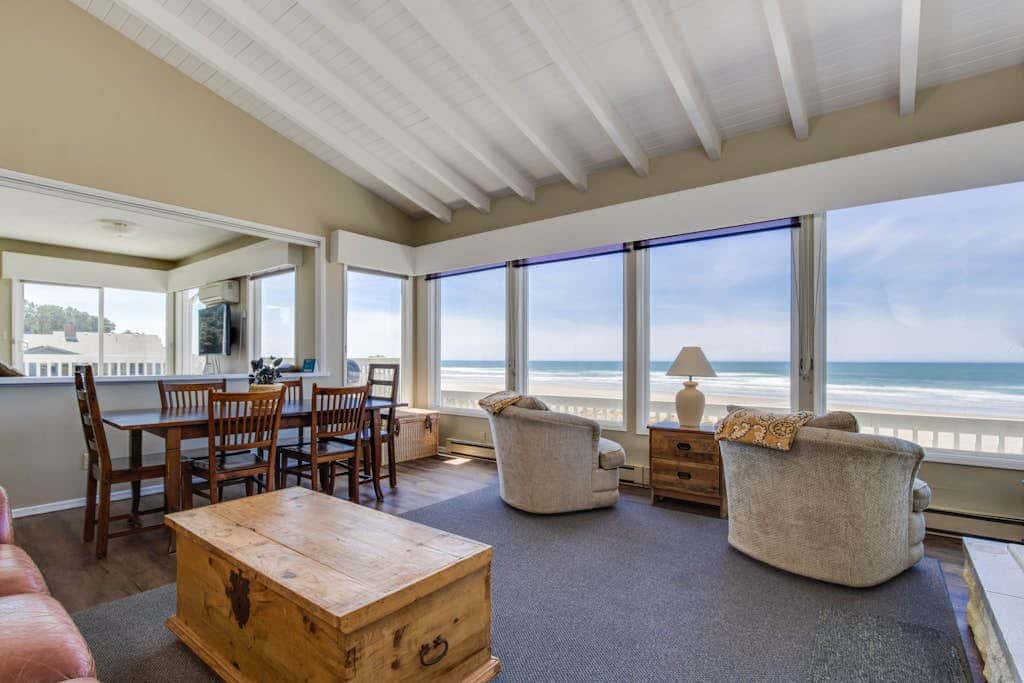 Dog-friendly oceanfront home with beach access, deck-minutes from town-EV Charger