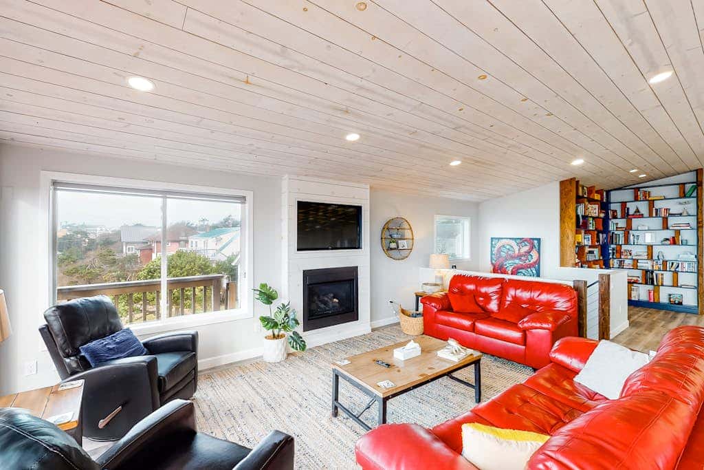Dreamy Coastal Gem Near the Beach with Ocean View, Game Room, & a Private Hot Tub
