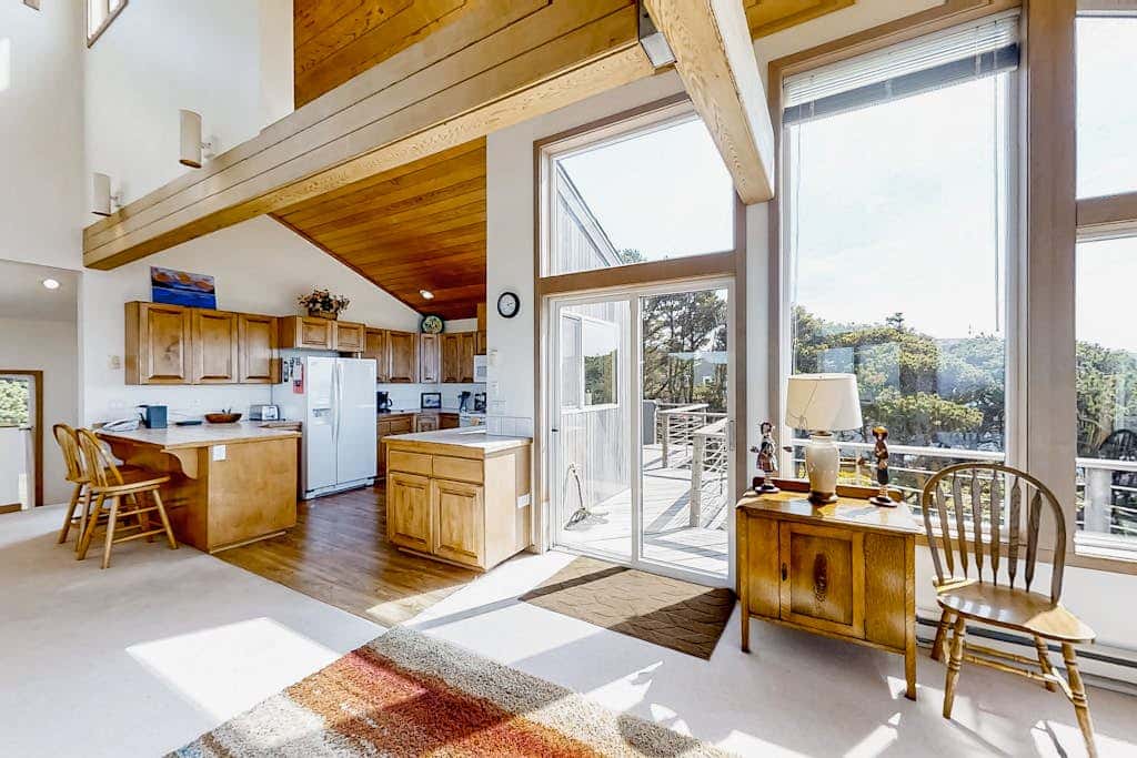 Spacious oceanfront home with free WiFi, and wrap-around deck