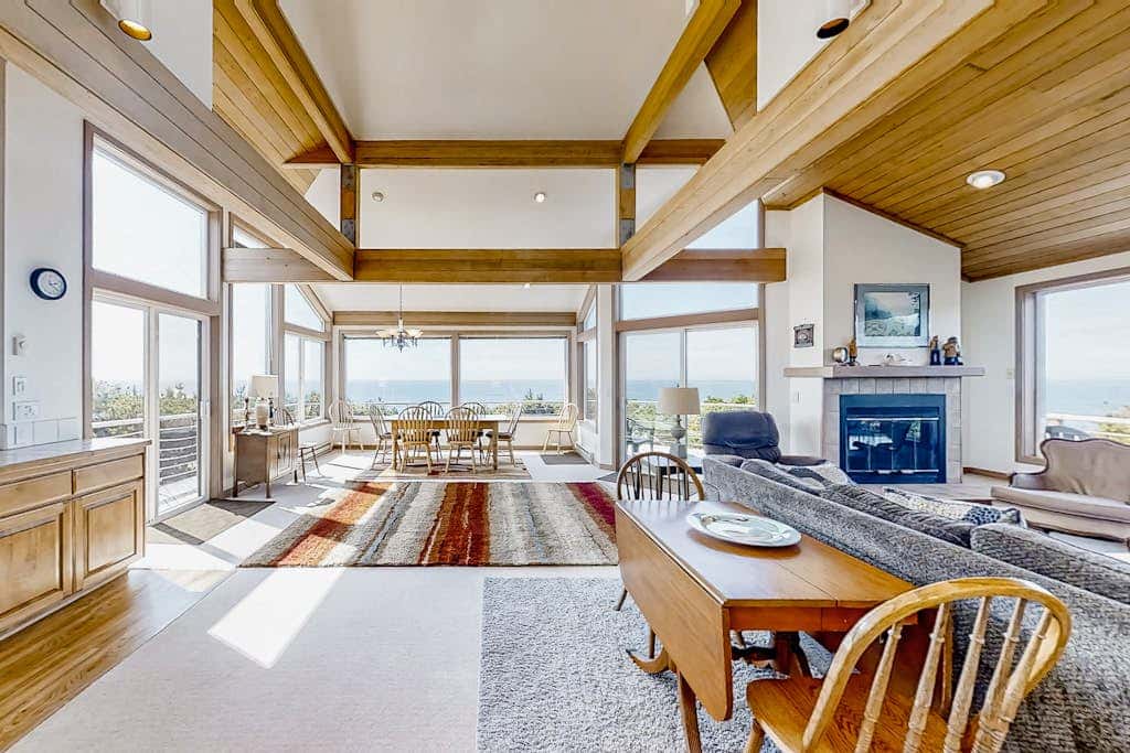 Spacious oceanfront home with free WiFi, and wrap-around deck