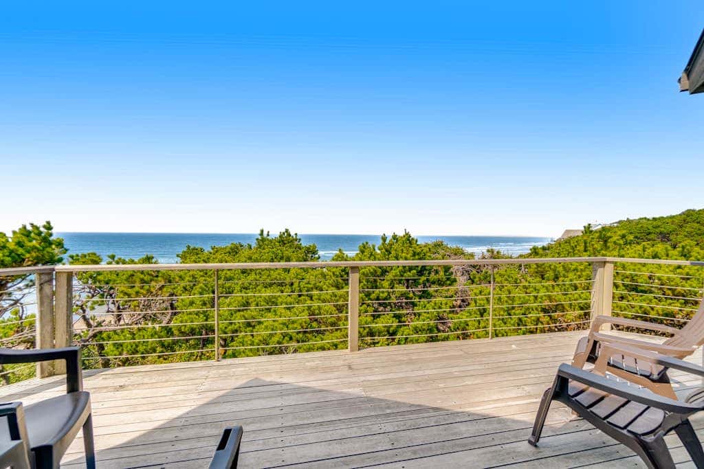 Spacious oceanfront home with free WiFi, and wrap-around deck