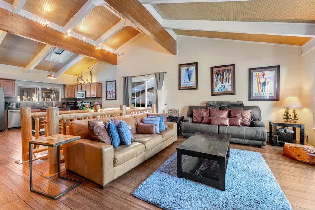 Dog-friendly mountain getaway near skiing & lake with water views & private balcony