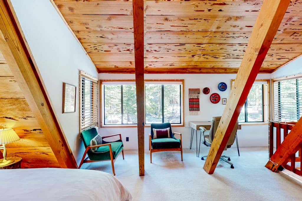 Dog-friendly A-frame cabin with 2 decks & fireplace - walk to the beach