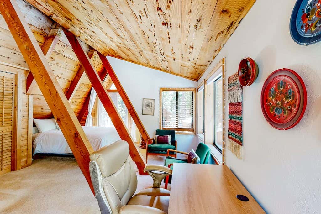 Dog-friendly A-frame cabin with 2 decks & fireplace - walk to the beach