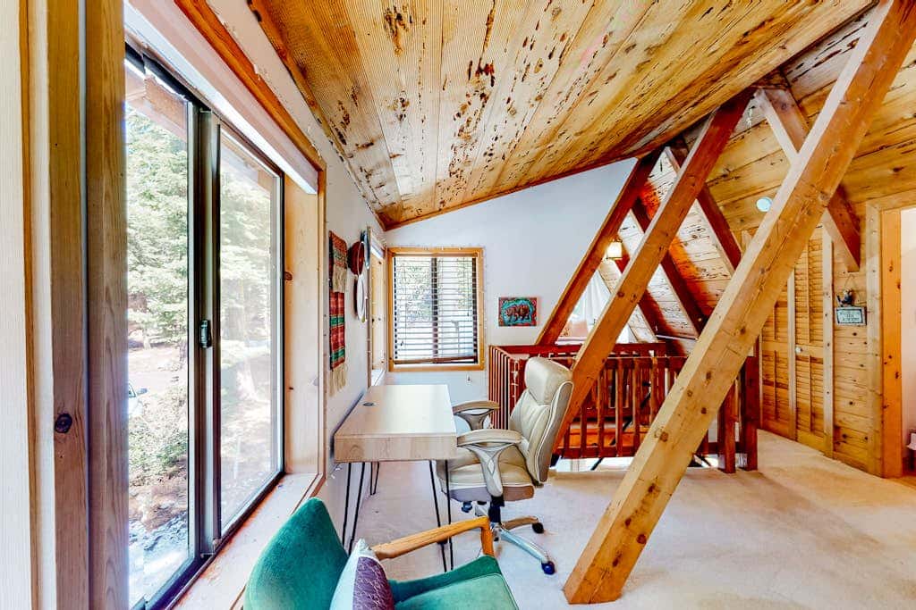 Dog-friendly A-frame cabin with 2 decks & fireplace - walk to the beach