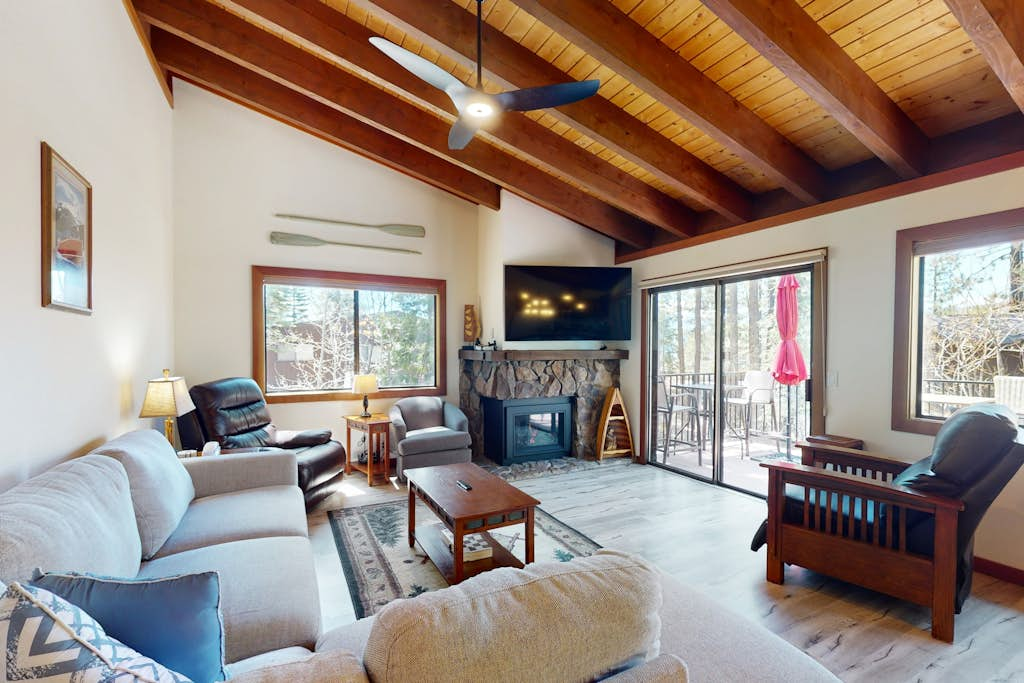 Lovely tree-view condo with deck, grill, & fireplace - near Tahoe City & lake