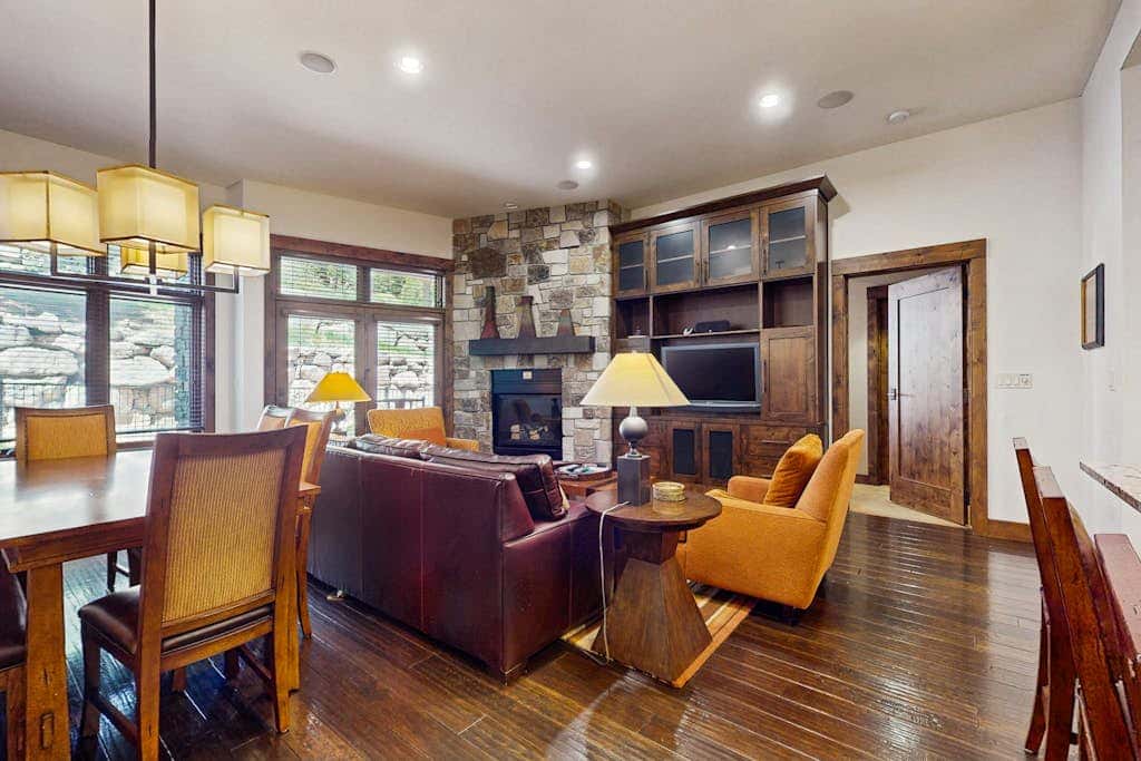 Ski-in-ski-out, ground-floor condo with fireplace, patio, shared pool & hot tub