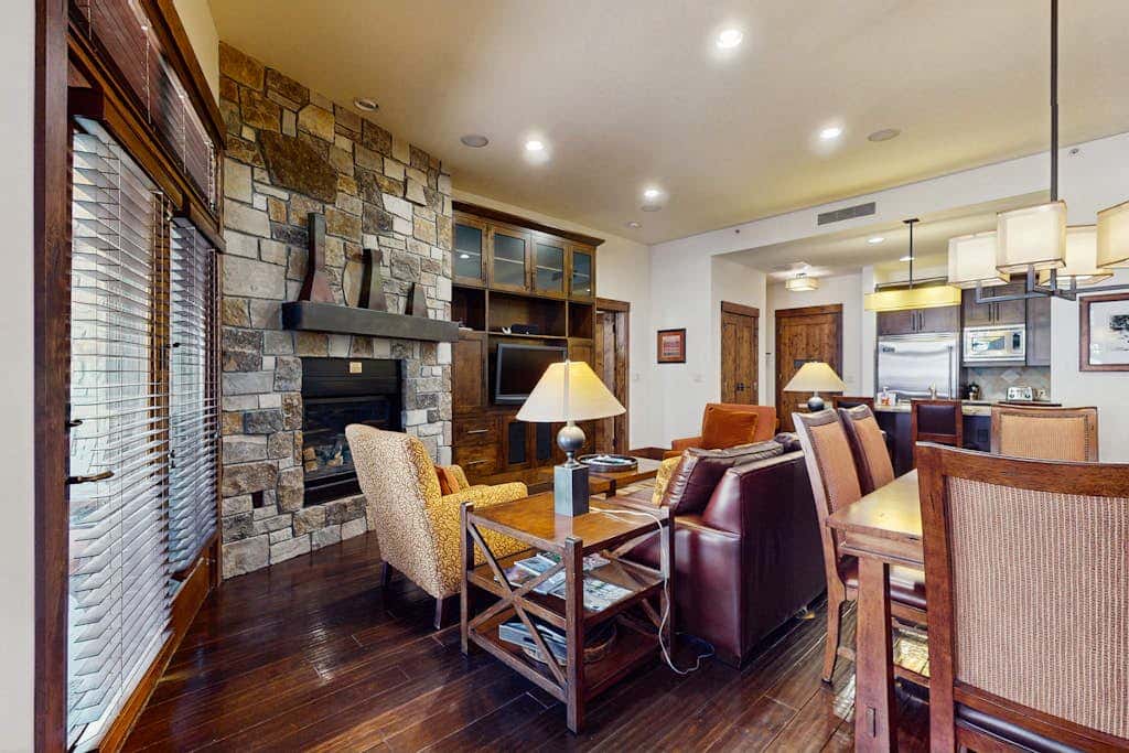 Ski-in-ski-out, ground-floor condo with fireplace, patio, shared pool & hot tub