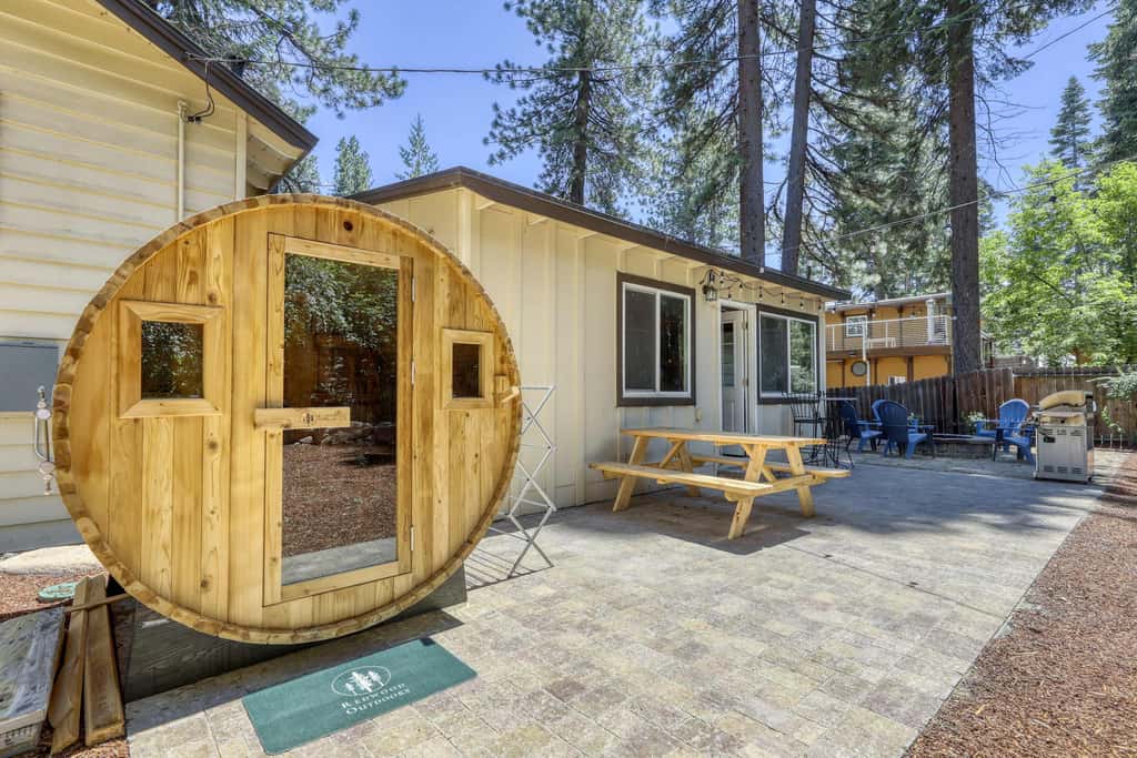 Complimentary paddle boards and a relaxing sauna just steps from Lake Tahoe.