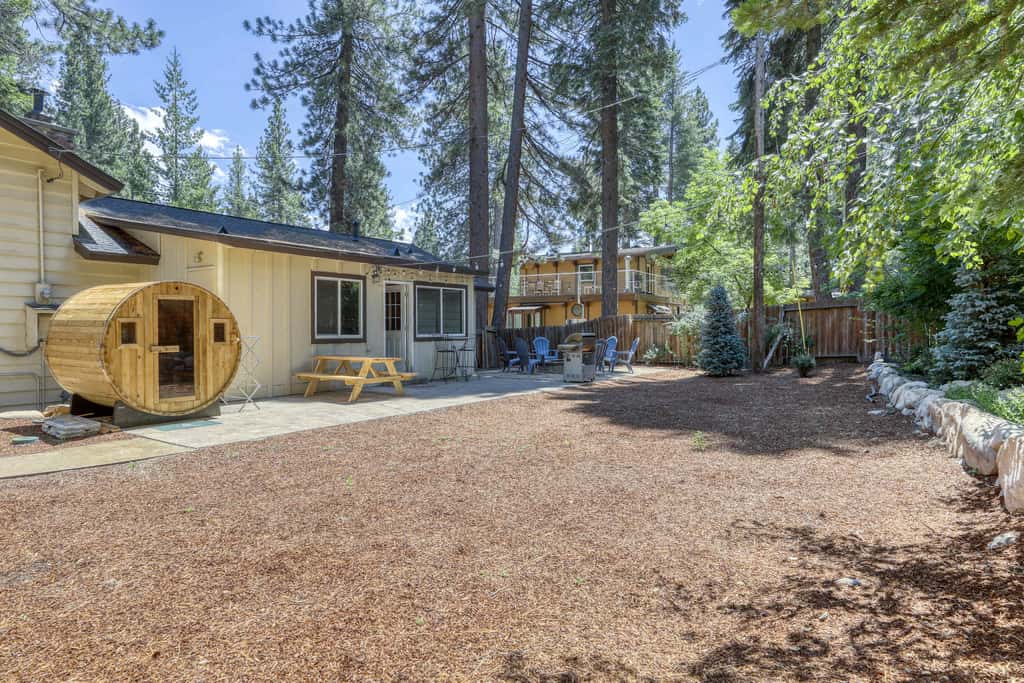 Complimentary paddle boards and a relaxing sauna just steps from Lake Tahoe.