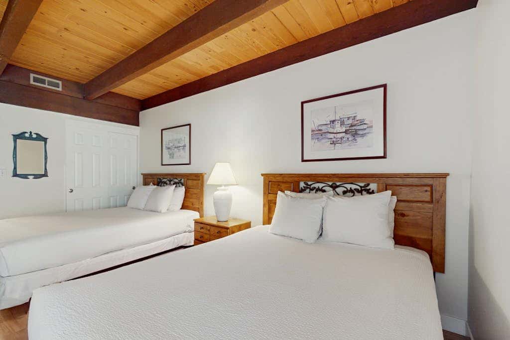 Let reality drift away with the lake view at this townhome with a private beach