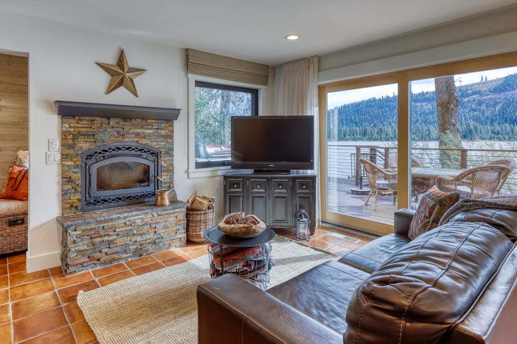 Dog-friendly lakefront home with fast WiFi, private dock, & 180-degree views