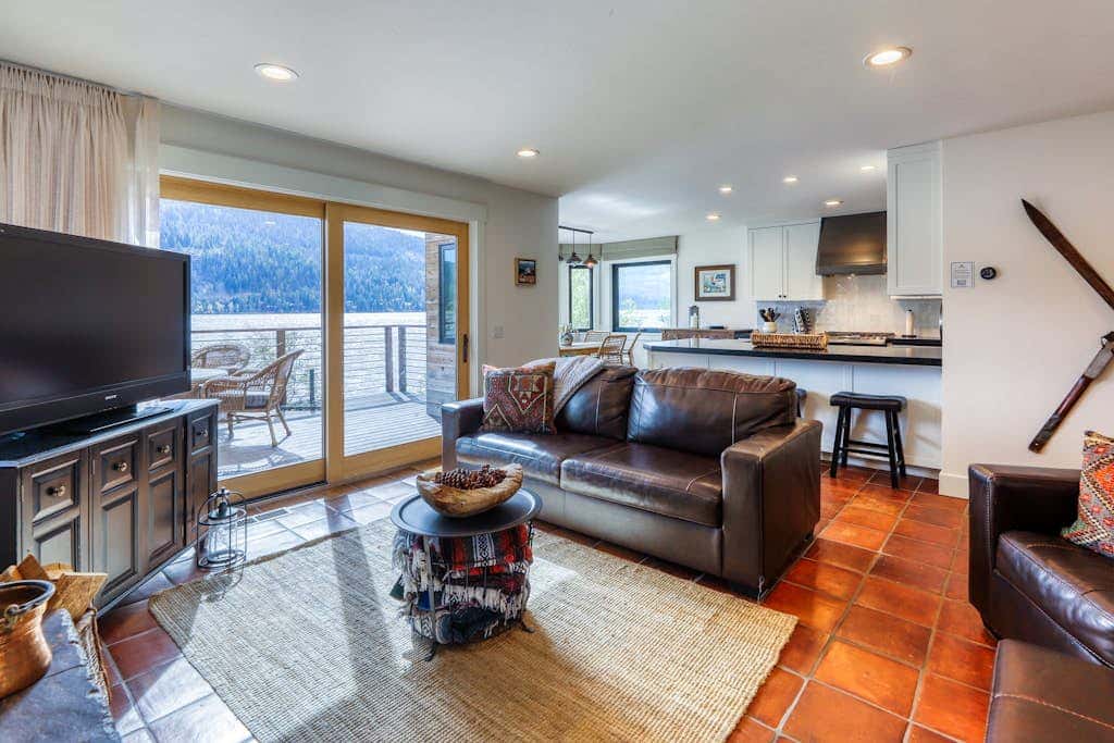 Dog-friendly lakefront home with fast WiFi, private dock, & 180-degree views