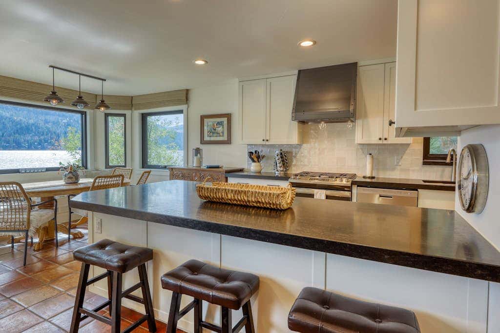 Dog-friendly lakefront home with fast WiFi, private dock, & 180-degree views