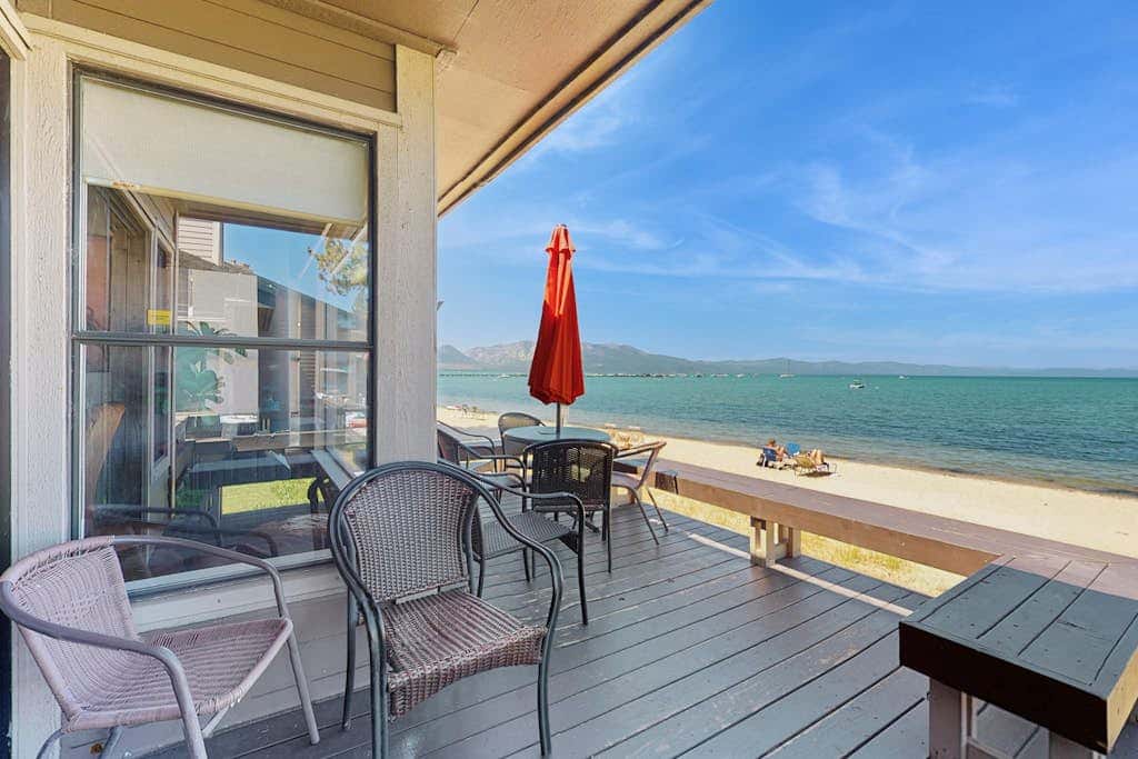 Lake Front Condo, steps from the beach with beautiful view of Lake Tahoe