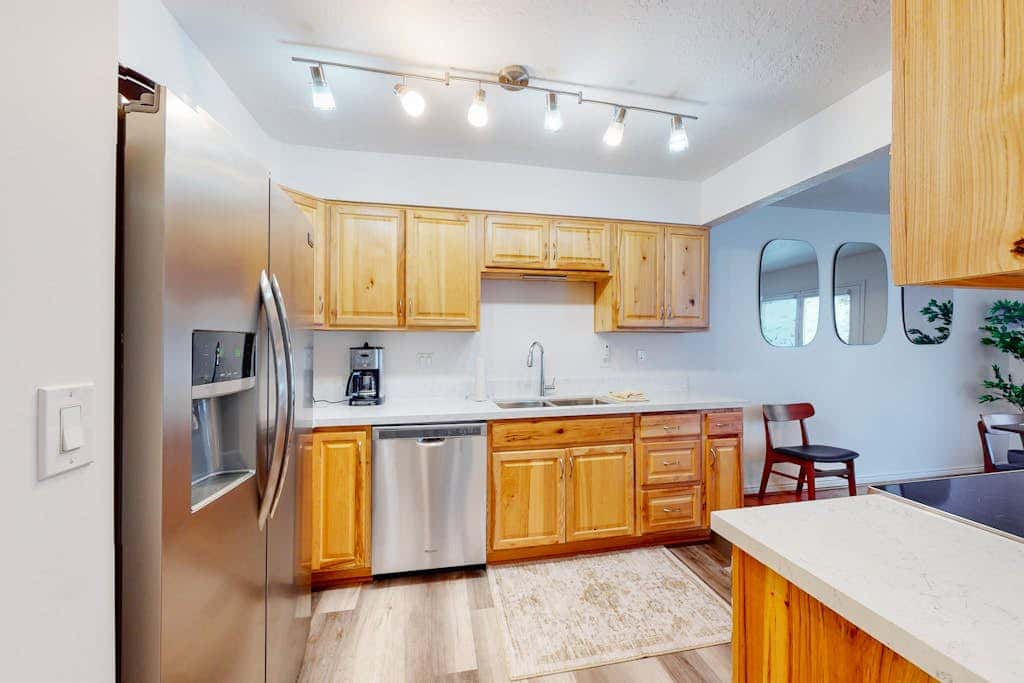Stylish Ski Retreat with  a Gas Fireplace, Fast WiFi, Private Hot Tub, & Patio