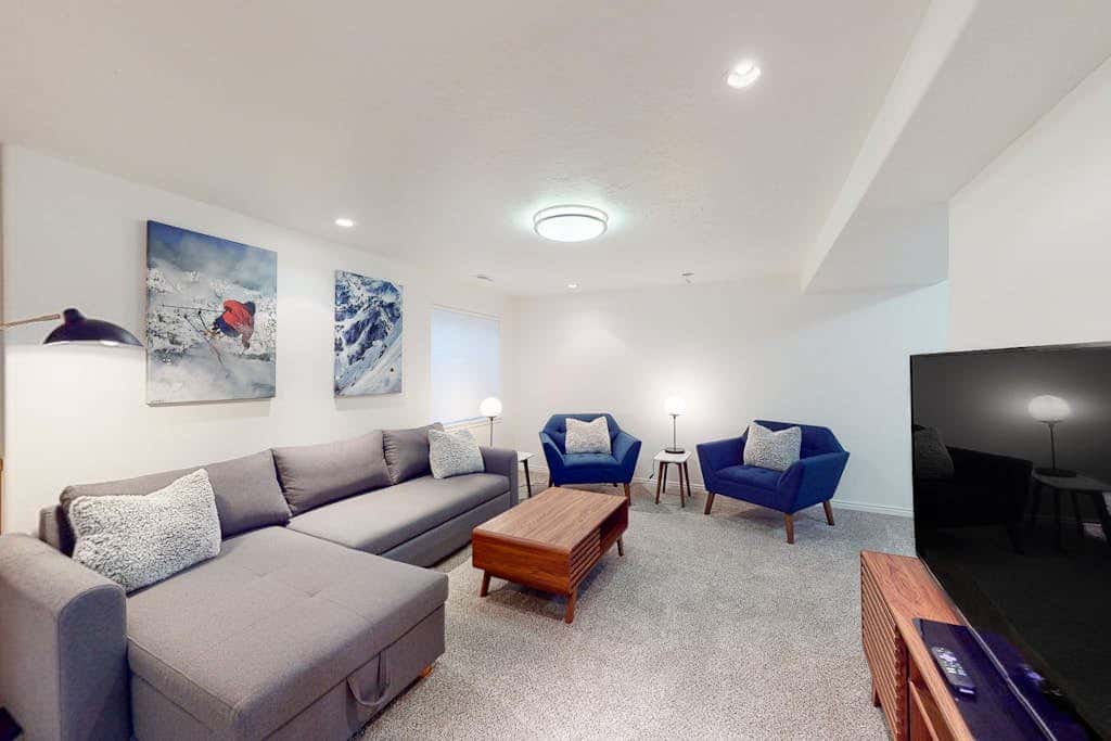 Stylish Ski Retreat with  a Gas Fireplace, Fast WiFi, Private Hot Tub, & Patio