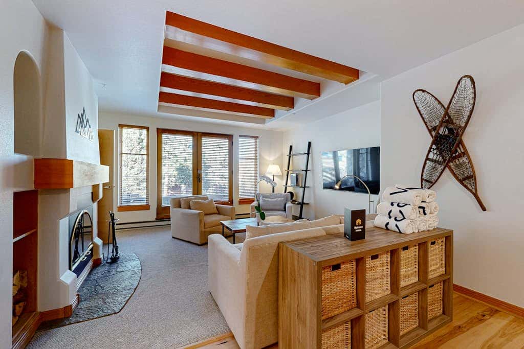 True ski-in - ski-out at Solitude Resort Creekside with view of Apex lift