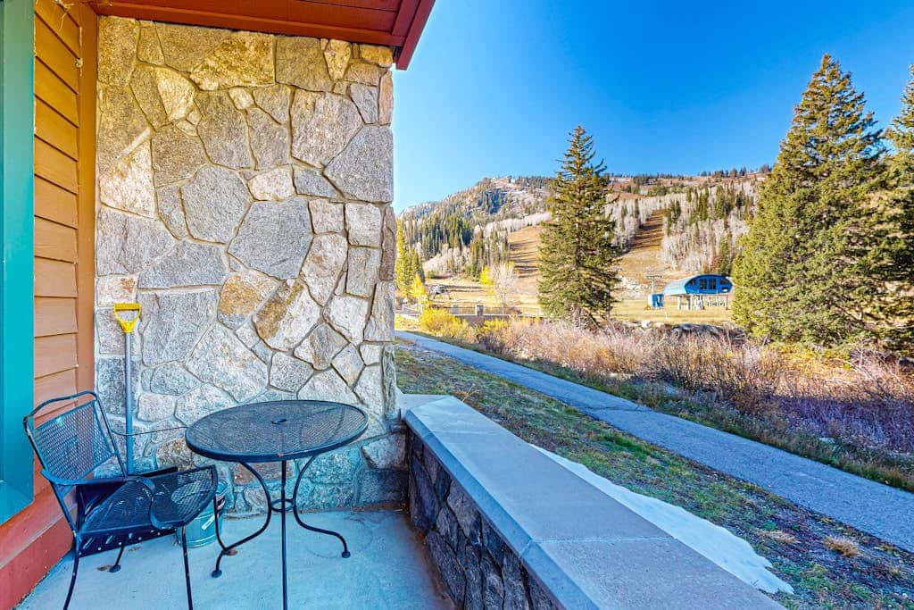 True ski-in - ski-out at Solitude Resort Creekside with view of Apex lift