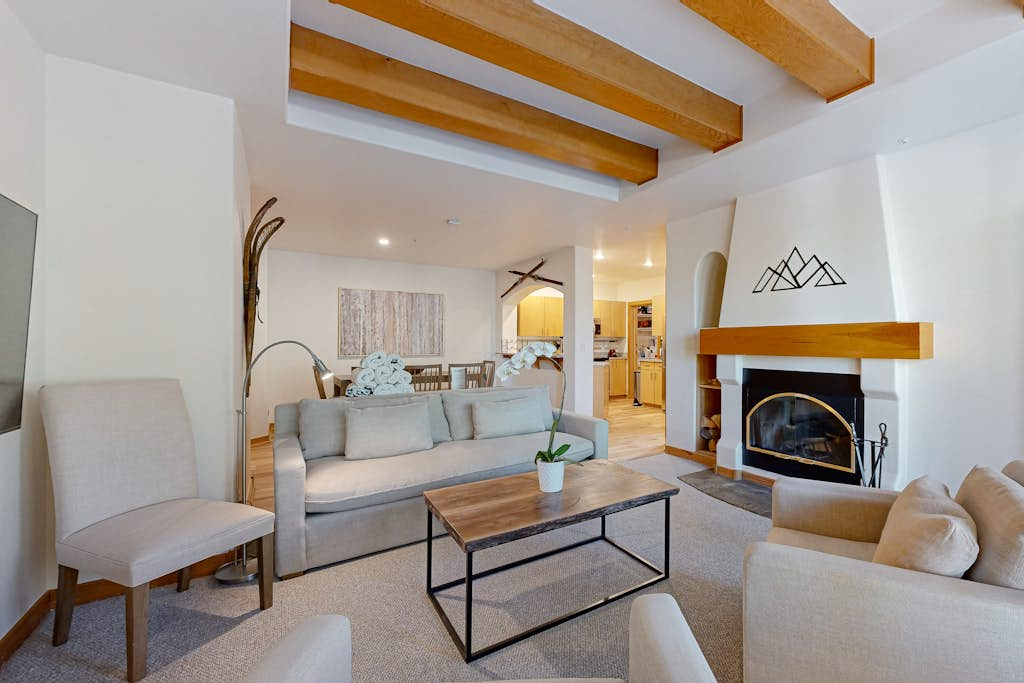 True ski-in - ski-out at Solitude Resort Creekside with view of Apex lift