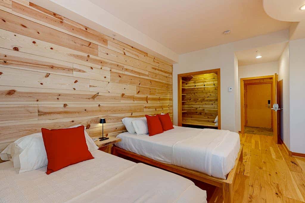 True ski-in - ski-out at Solitude Resort Creekside with view of Apex lift