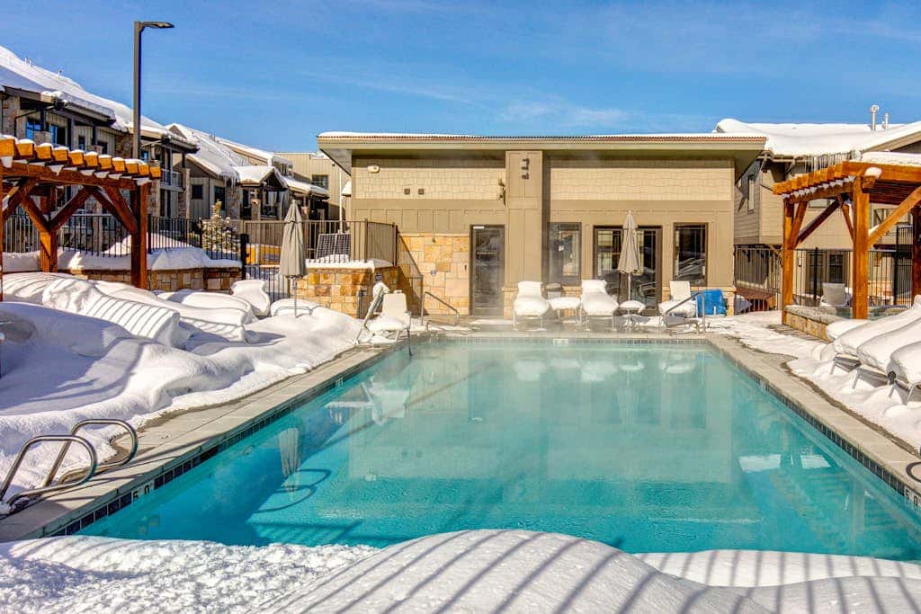 Enchanting resort condo with mountain views, hot tub, & pool - walk to lifts