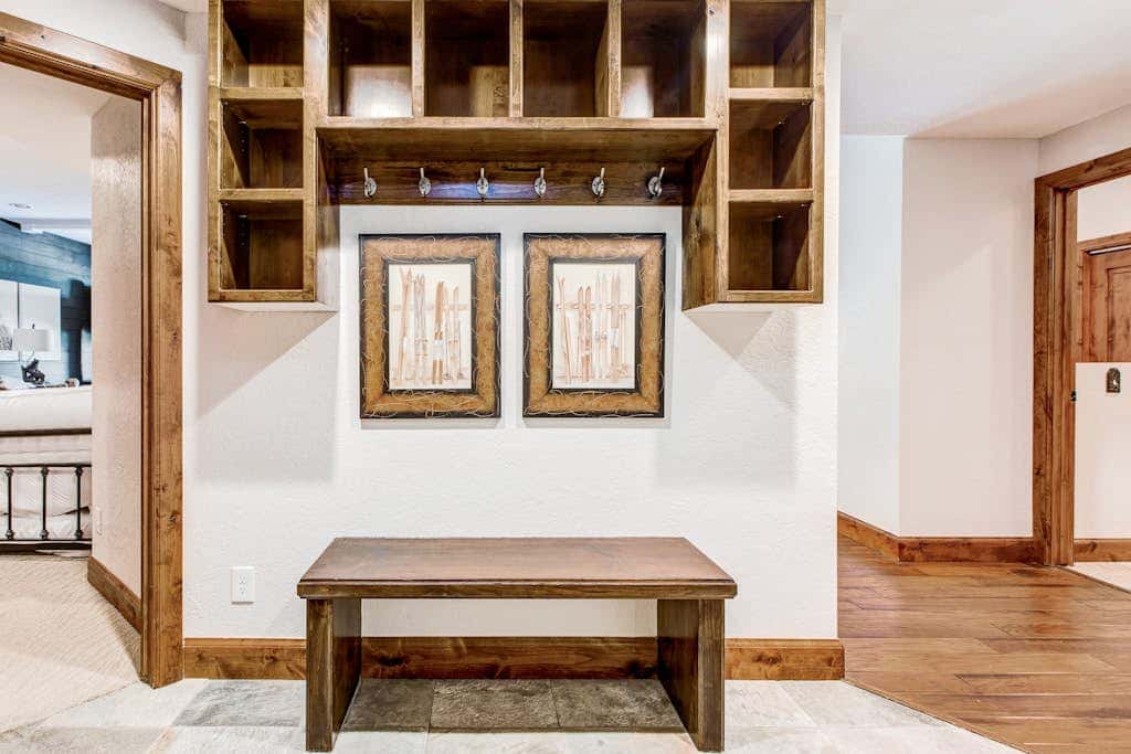 Luxury Deer Valley condo featuring a private hot tub and cozy stone fireplace.
