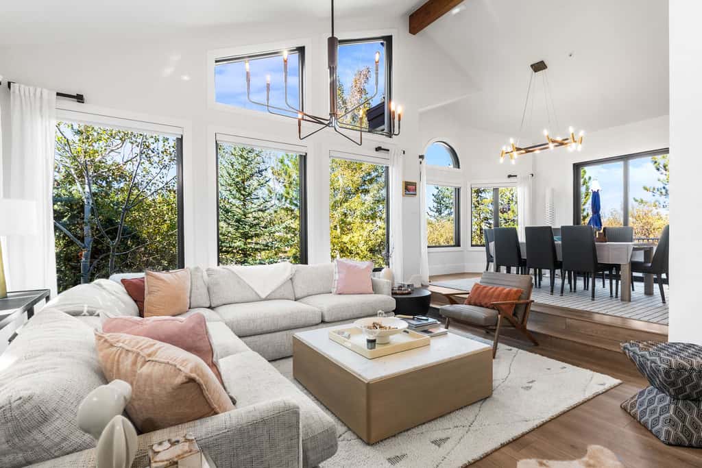 Mountain-view abode with a hot tub, scenic balcony, fireplaces, & free shuttle