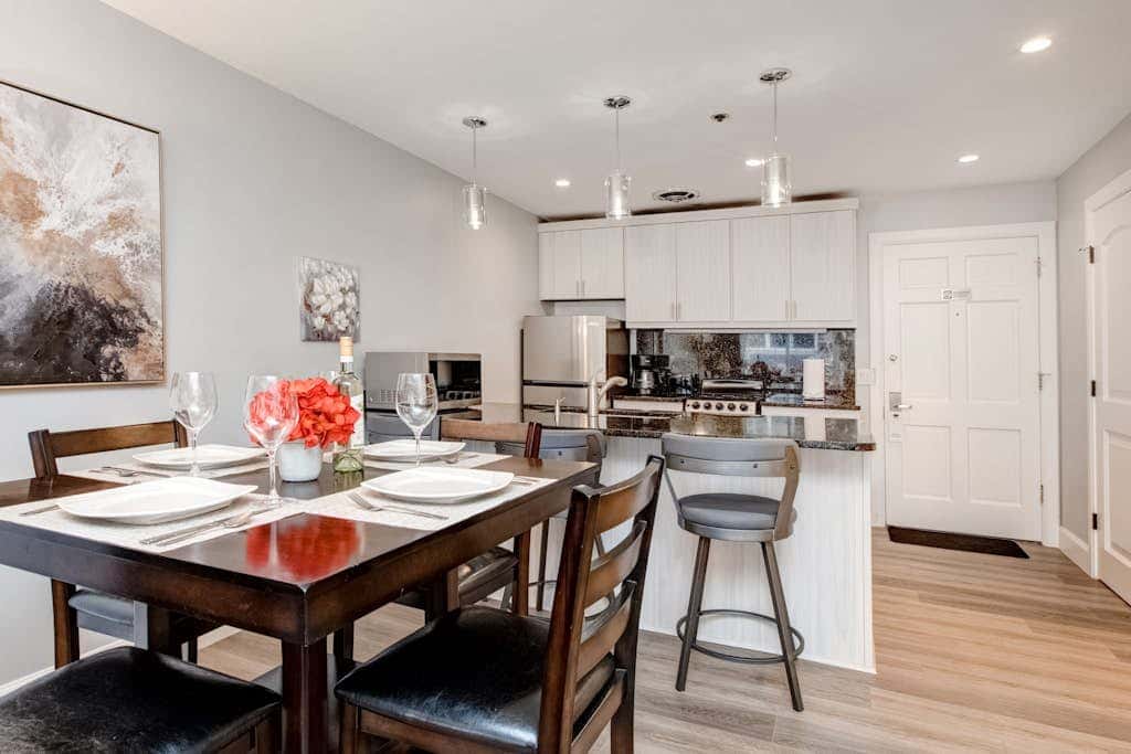 Main Street condo with AC, balcony, on-site dining, hot tub, & firepit