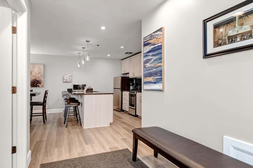 Main Street condo with AC, balcony, on-site dining, hot tub, & firepit