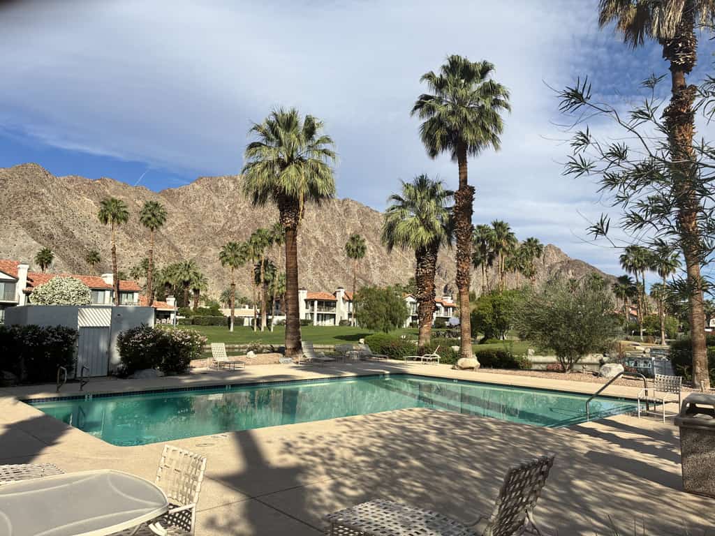 Relax in this 2BR/2.5BA home in La Quinta overlooking a peaceful pond near PGA West Golf Course.