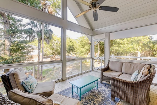 Newly built, custom home 3 blocks from beach with screened porch & deck