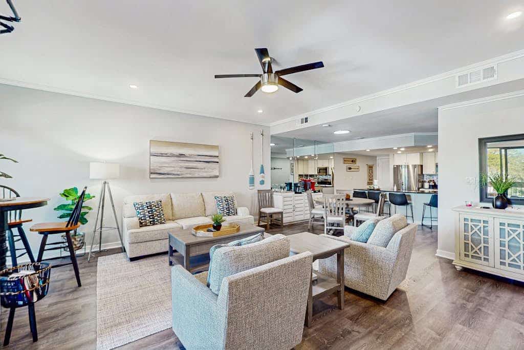 Waterfront, dog-friendly Villa at Shelter Cove with pool, deck & harbor view