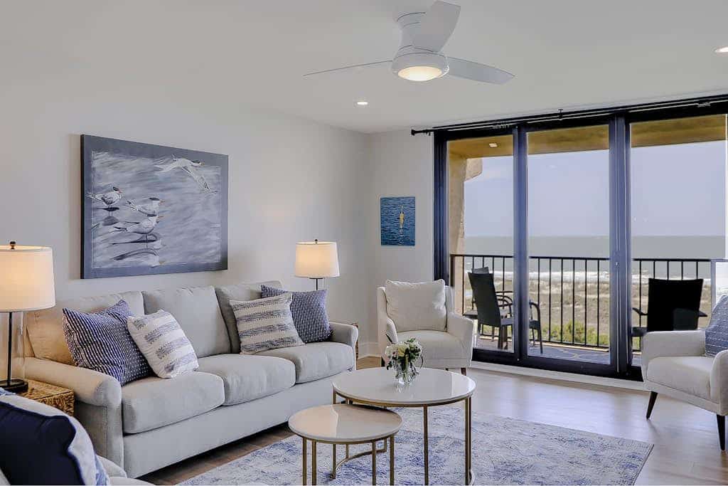 Beachfront escape with pools, hot tub, athletic courts, WD, and central AC