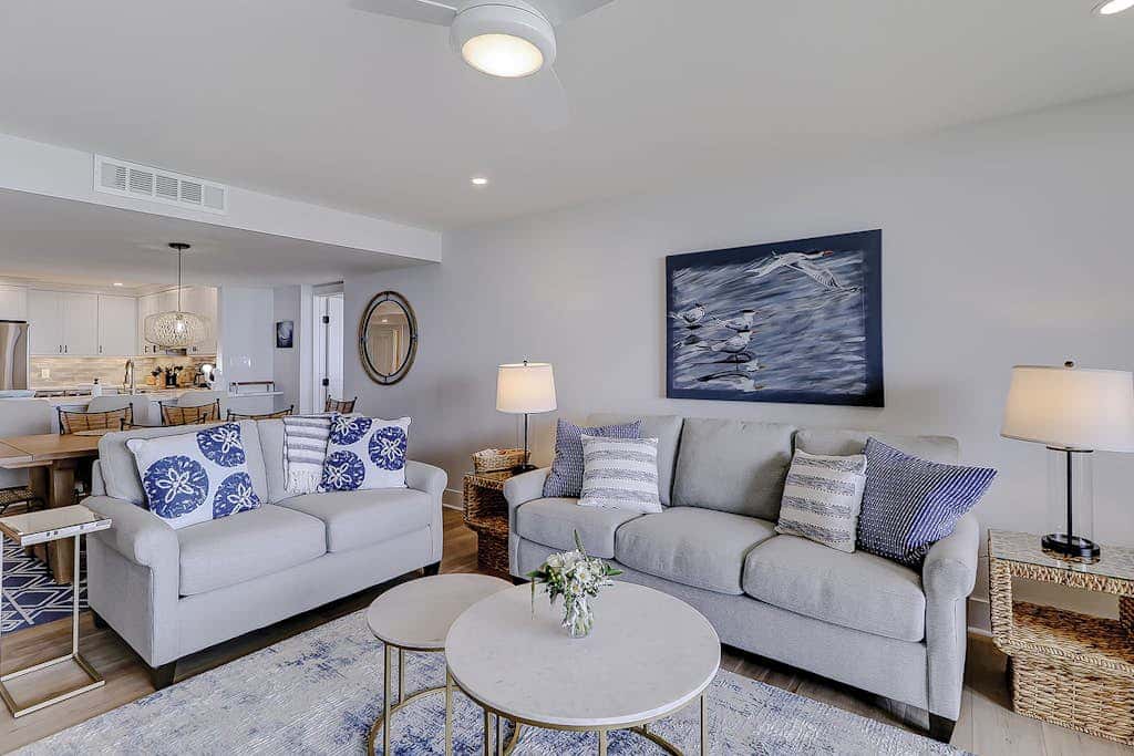 Beachfront escape with pools, hot tub, athletic courts, WD, and central AC